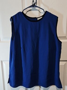 Appleseed's Royal Blue Sleeveless Camisole with Black Trim